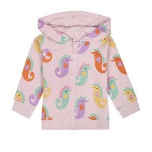 Stella McCartney Violet Seahorse Zippered Hooded Little Girl Sweatshirt Size 3
